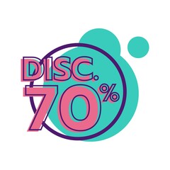 discount 70 percent Sale Deal Special Promotion price Tag sign shop retail business Vector illustration
