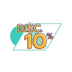 discount 10 percent Sale Deal Special Promotion price Tag sign shop retail business Vector illustration