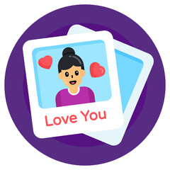 Mother pictures flat round icon 