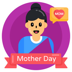 
Flat icon of talking to mom

