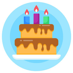 
Flat cake icon in editable design 

