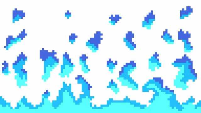 magic wall of fire in pixel style animation