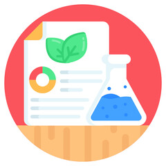 
Eco laboratory analysis flat rounded icon is editable and resizable 

