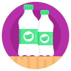 
Download this flat rounded premium icon of natural milk 

