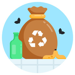 
Waste recycling in editable flat design vector 

