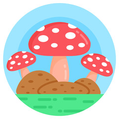 
Download premium flat icon of mushrooms 

