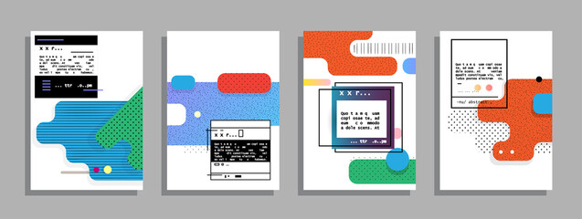 Covers with minimal designs. Abstract backgrounds. Vector frame for text Modern Art graphics for hipsters