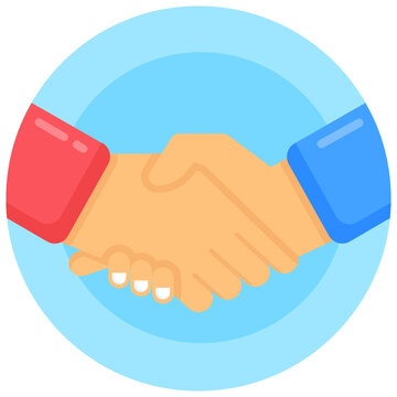 
Handshake flat rounded icon easy to use and editable 

