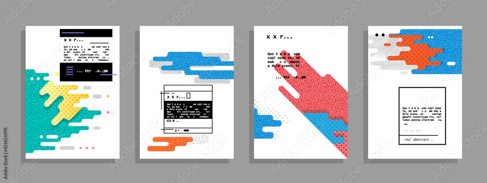 Fototapete covers with minimal designs. abstract backgrounds. vector frame for text modern art graphics for hip