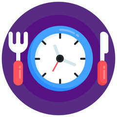 
Creatively designed flat rounded icon of food time 

