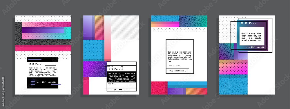Fototapete Covers with minimal designs. Abstract backgrounds. Vector frame for text Modern Art graphics for hipsters