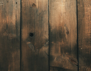 Background of brown wooden boards with cracks, scuffs
