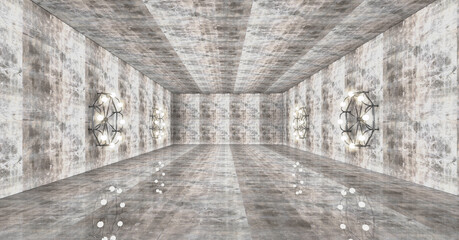 Obraz premium concrete simple unique steel circle lighting_2