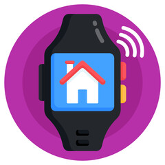 
An icon design of smart home watch 

