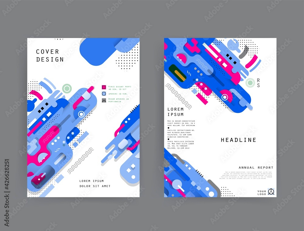 Fototapete covers with minimal designs. abstract backgrounds. vector frame for text modern art graphics for hip