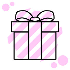 Square Gift box icon. Parcel with ribbon bow. simple flat illustration. Vector isolated on white background eps10