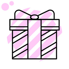 Square Gift box icon. Parcel with ribbon bow. simple flat illustration. Vector isolated on white background eps10