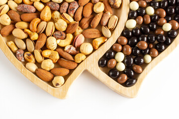 Mixed nuts and chocolate balls