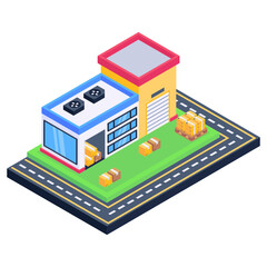 
An icon of warehouse isometric design, editable vector download 

