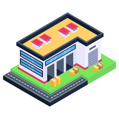 
An icon of warehouse isometric design, editable vector download 

