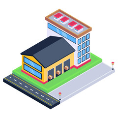 
An icon of warehouse isometric design, editable vector download 

