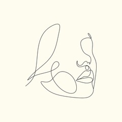 woman face continuous line drawing abstract