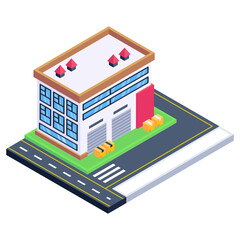 
An icon of warehouse isometric design, editable vector download 

