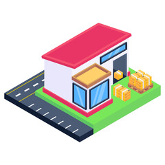 
An icon of warehouse isometric design, editable vector download 

