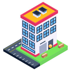 
An icon of warehouse isometric design, editable vector download 

