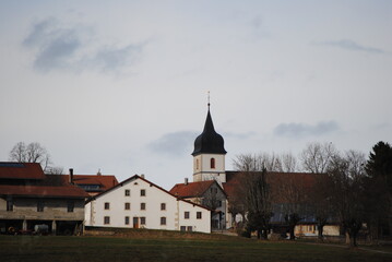 Église de Montfaucon dans les Franches-Montagnes, Jura, suisse