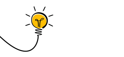 Comic brain electric lamp idea doodle. FAQ, business loading concept. Fun vector light bulb icon or sign ideas. Brilliant lightbulb education or invention pictogram banner.