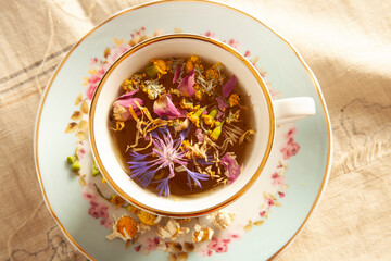 herbal tea made from various flowers