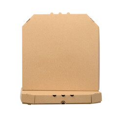 cardboard brown square box isolated on white background