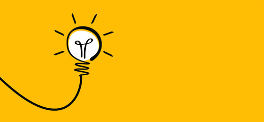 Comic brain electric lamp idea doodle. FAQ, business loading concept. Fun vector light bulb icon or sign ideas. Brilliant lightbulb education or invention pictogram banner.