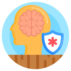 
A flat and trendy icon of mind safety with quality graphics

