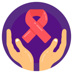 
A flat round icon of medical ribbon, editable style vector 

