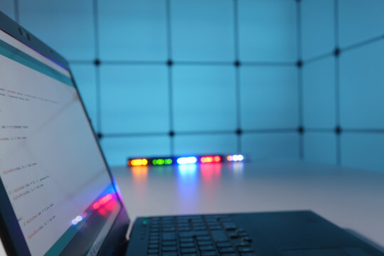 Computer program code on laptop screen