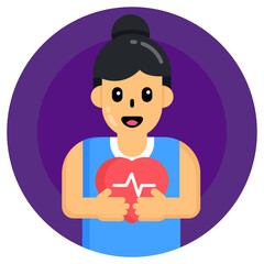 
Flat cardio care icon in editable design 


