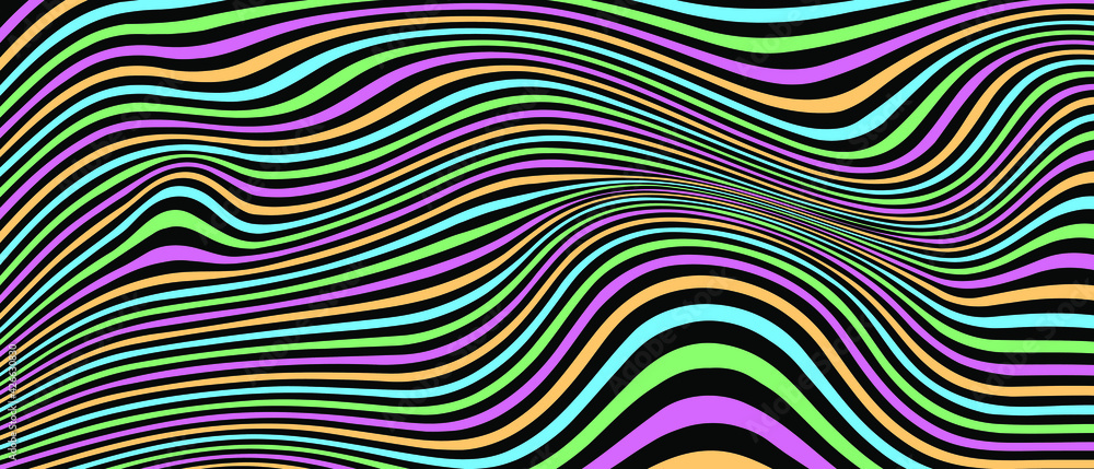 Poster colored wavy lines. abstract сurved lines vector background.