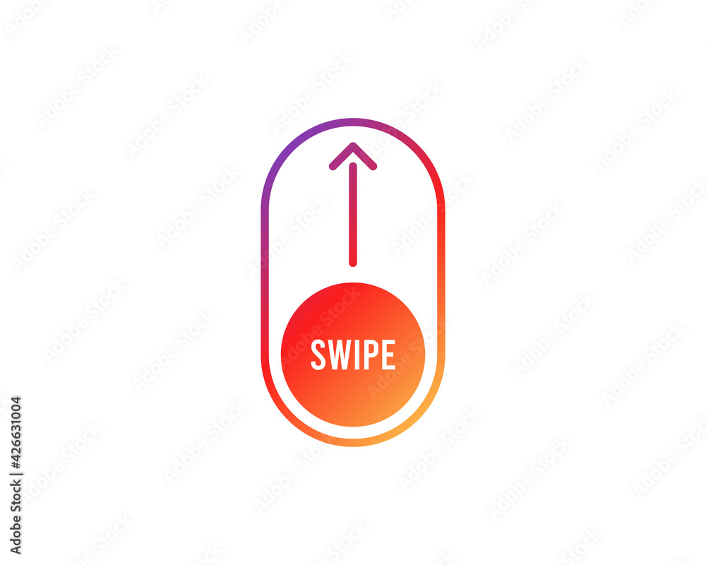 Poster swipe up buttons set. application and social network icons, swipe up for advertising. social media s