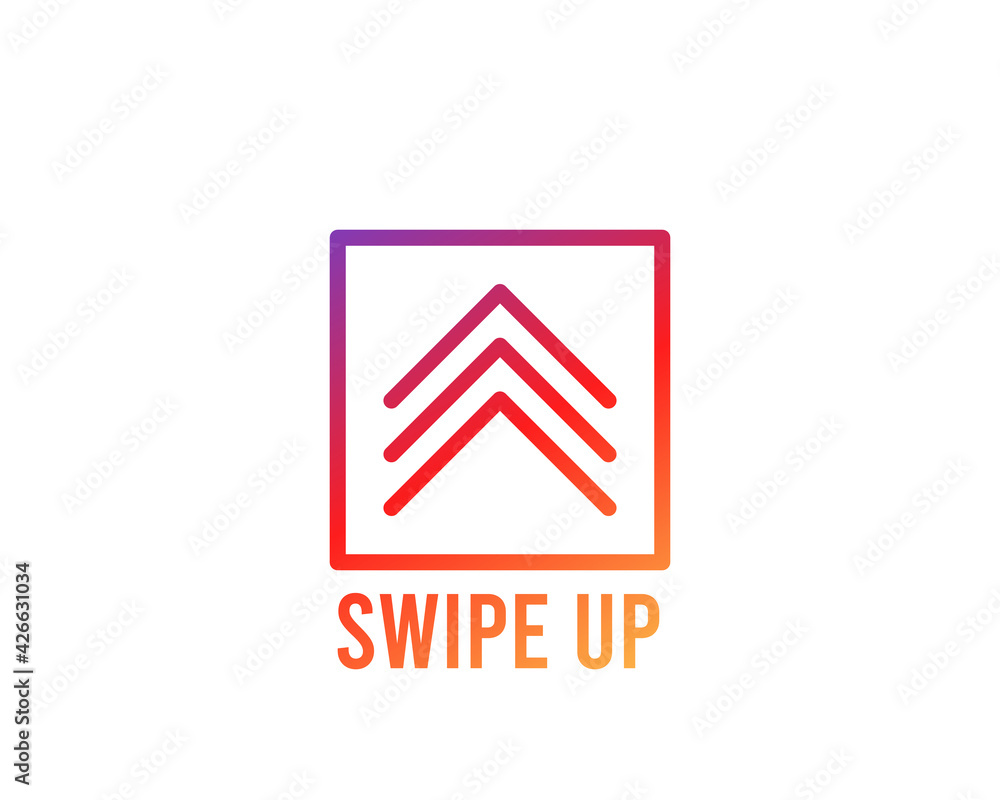 Poster swipe up buttons set. application and social network icons, swipe up for advertising. social media s