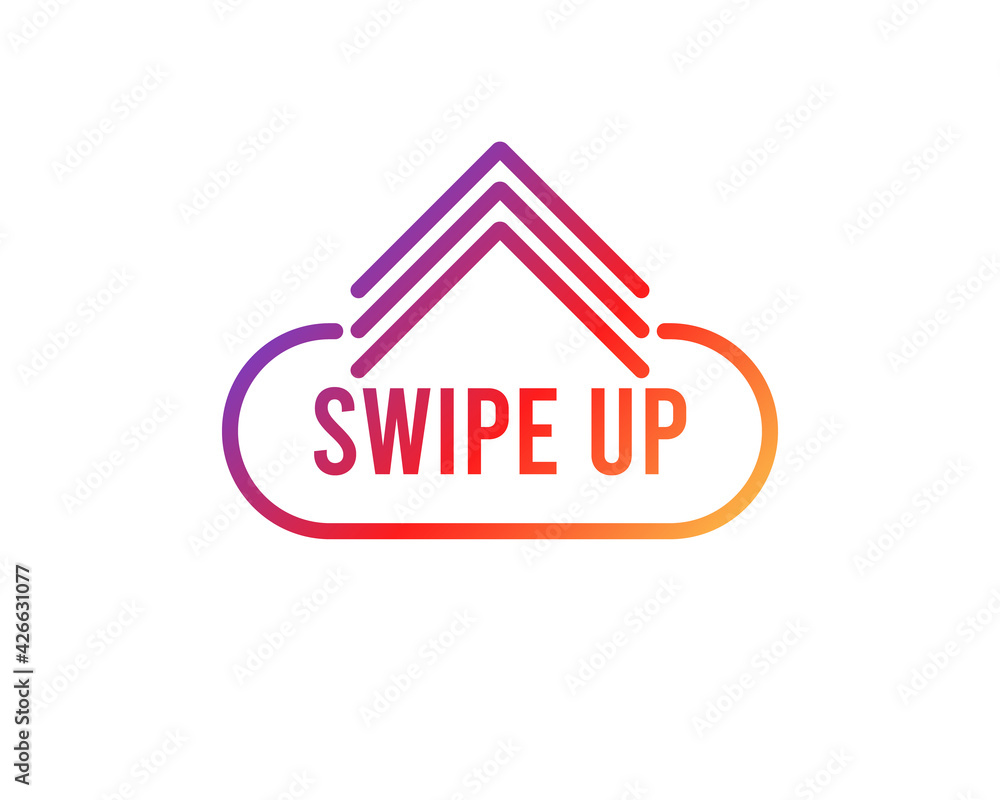 Poster swipe up buttons set. application and social network icons, swipe up for advertising. social media s