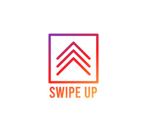 Swipe up buttons set. Application and social network icons, swipe up for advertising. Social media scroll arrows. Vector illustration.