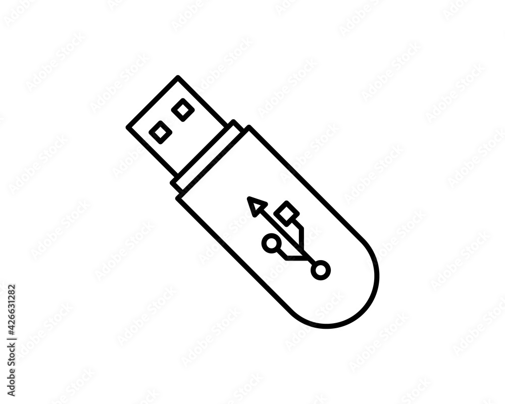 Poster usb wireless receiver icon - vector minimal usb wi-fi adapter concept symbol or design element