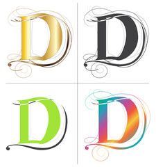 D alphabet font vector design