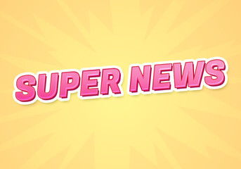 Obraz premium Super news word concept. Super news on yellow background. use for cover, banner, blog.