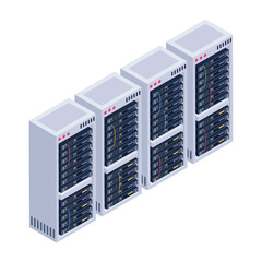 
Icon of data server room in modern isometric design 

