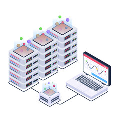
Icon of data server room in modern isometric design 

