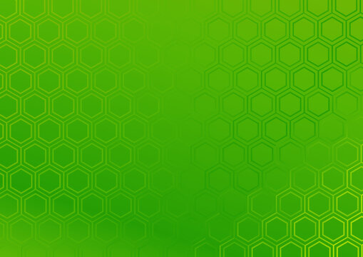 Green Gradient Geometric Hexagon Pattern Background