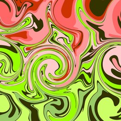 Fototapeta na wymiar green red color psychedelic fluid art abstract background concept design vector illustration